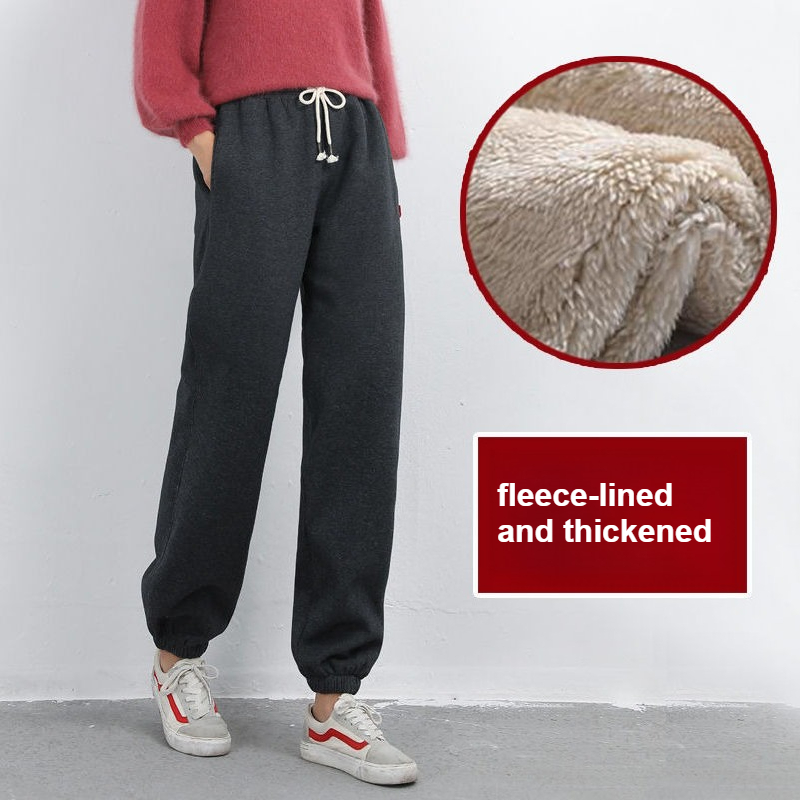 Women Shoes Joggers - Women High Waist Fleece Lined Joggers