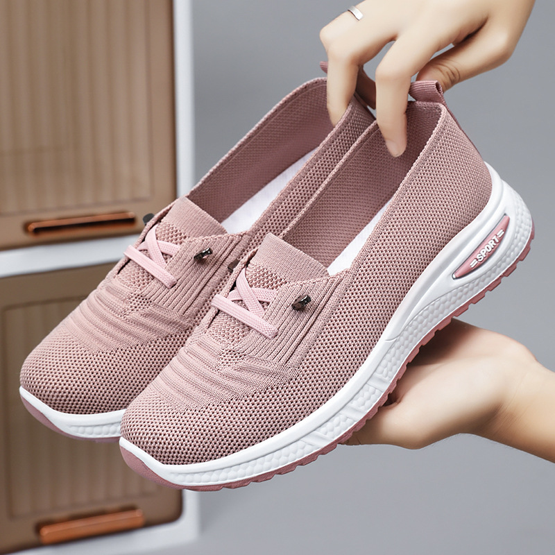 Women Shoes Qc - Women's Breathable Knitted Mesh Slip-On Sneaker