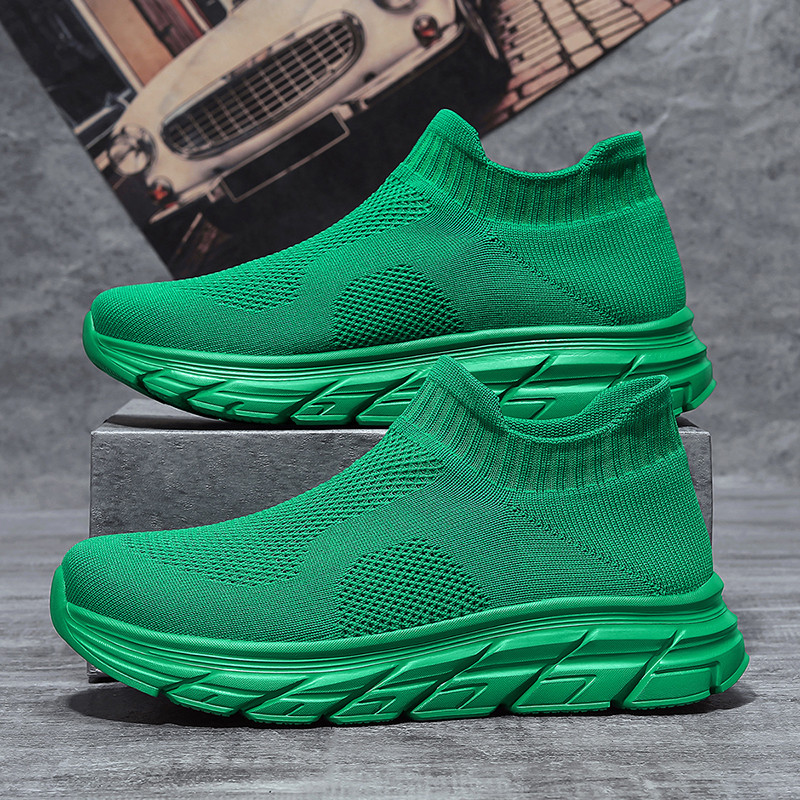 Women Shoes Qc - Fashion Green Men Sock Sneakers Breathable