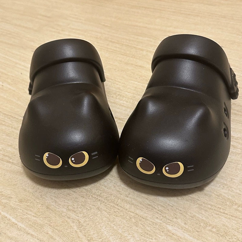 Mule Slip On - New creative black cat slippers for