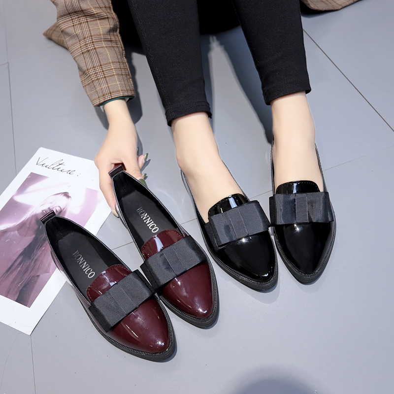 Black/ Wine Red Patent Leather - Women Shoes Black 评论和价格