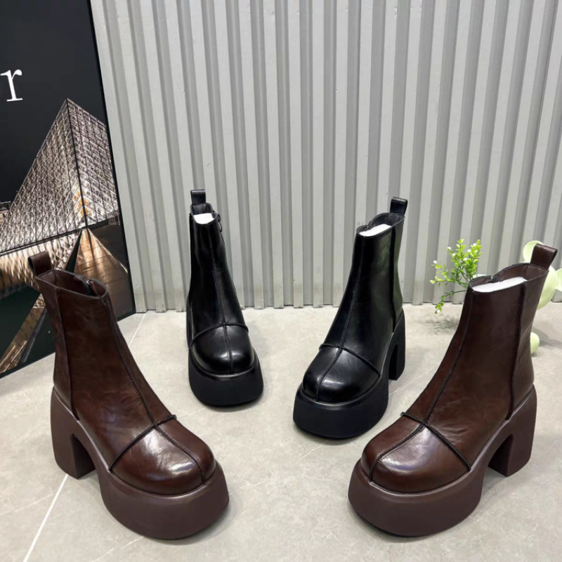 Women's Short Boots Thick Bott - Women'S Shoes Chelsea 评论和价格