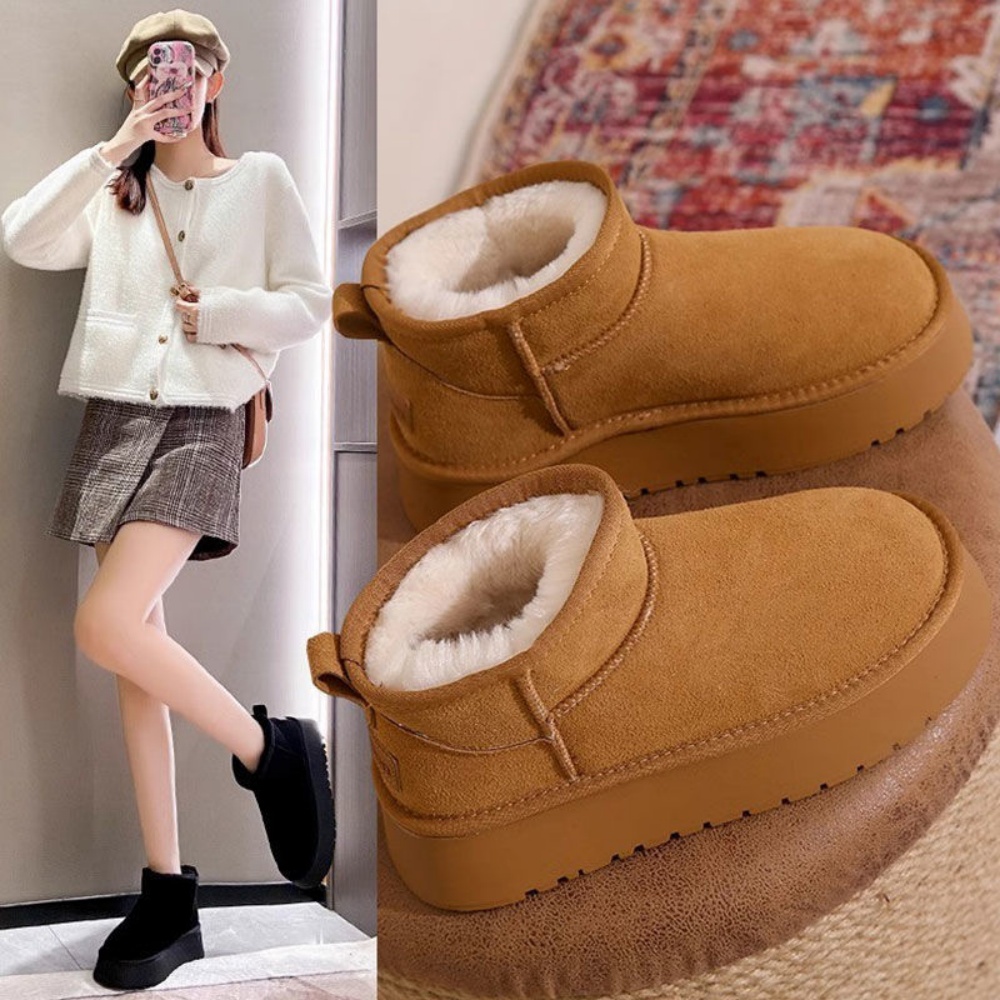 Women's Thick-Soled Snow Boots - Women Shoes Size Chart 评论和价格