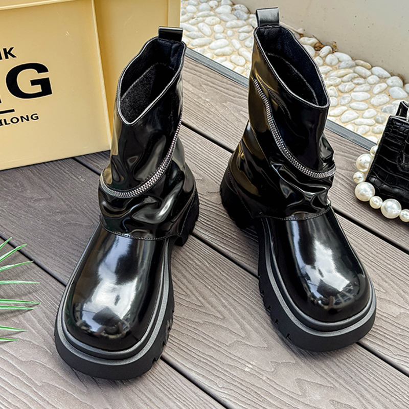 Fashion Platform Leather Shoes - Women'S Shoes Chelsea 评论和价格