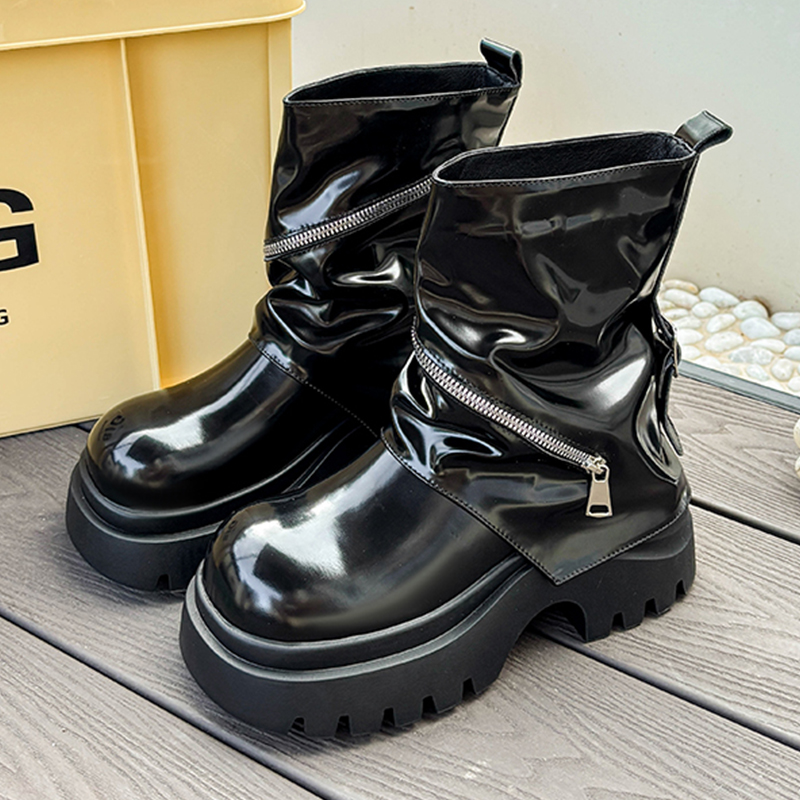Fashion Platform Leather Shoes - Women'S Shoes Chelsea 评论和价格
