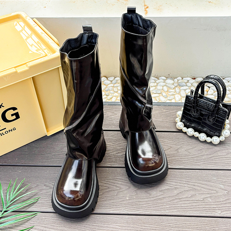 Fashion Platform Leather Shoes - Women'S Shoes Chelsea 评论和价格