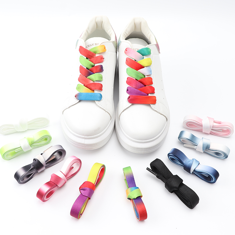 Rainbow Gradient Flat Shoelace - Women Shoes Mk 评论和价格