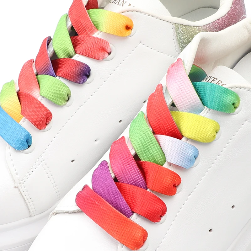 Rainbow Gradient Flat Shoelace - Women Shoes Mk 评论和价格