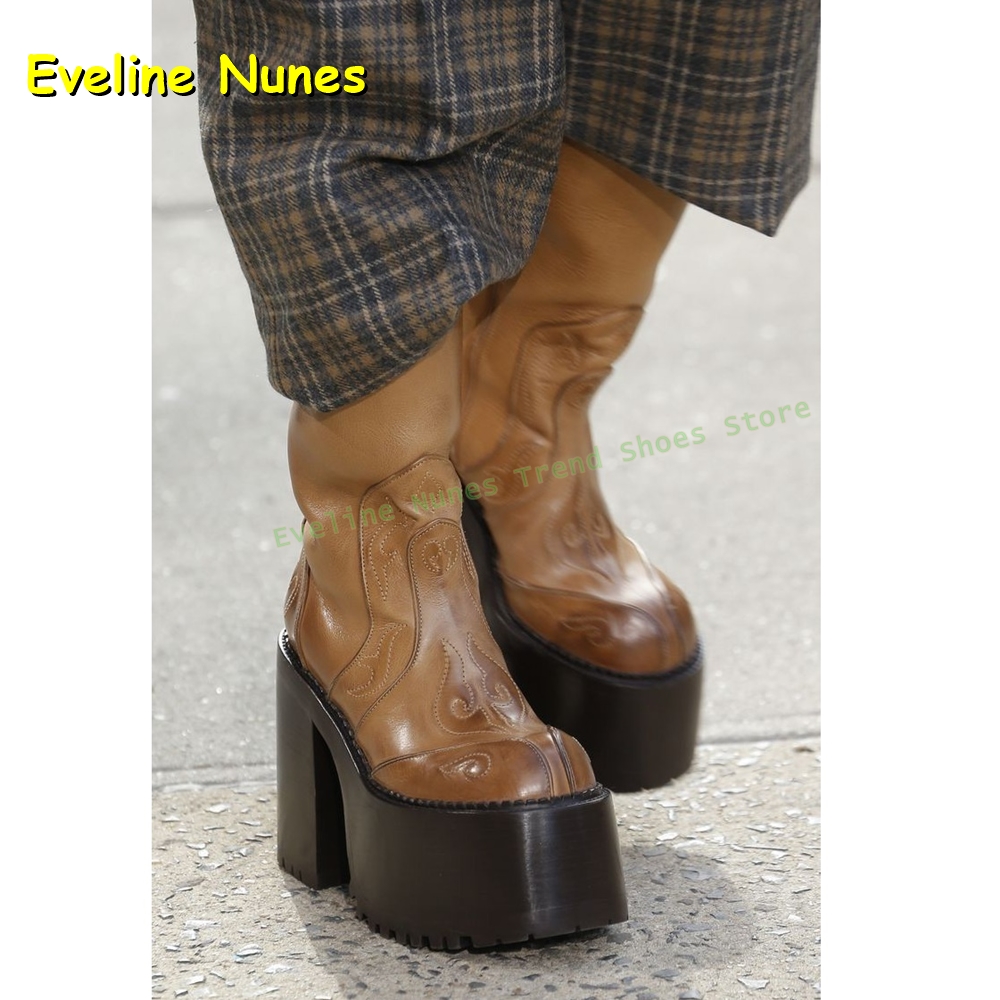 Embroidery Platform Knee High  - Women Shoes Size Chart 评论和价格
