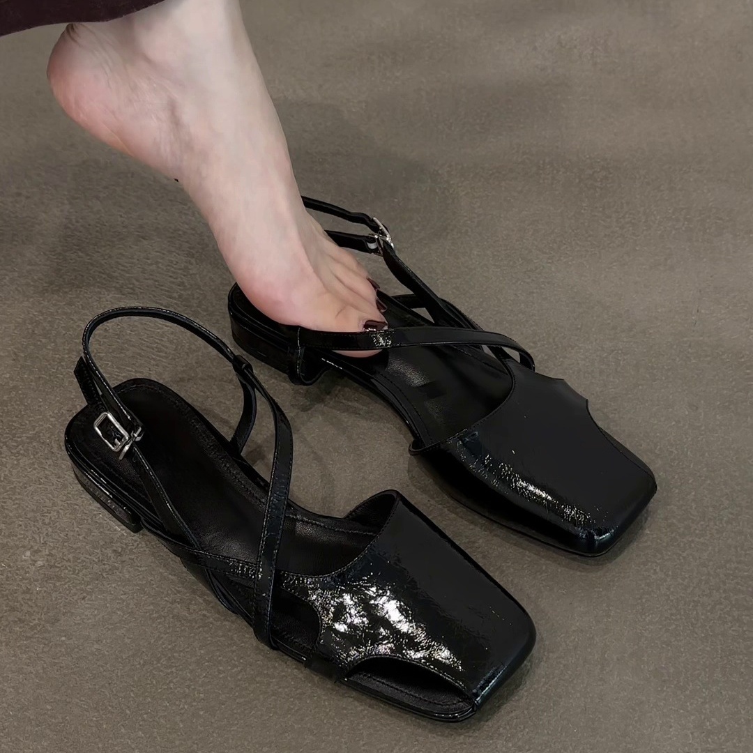 Fashion Patent Leather Sandals - Women Shoes For Walking 评论和价格