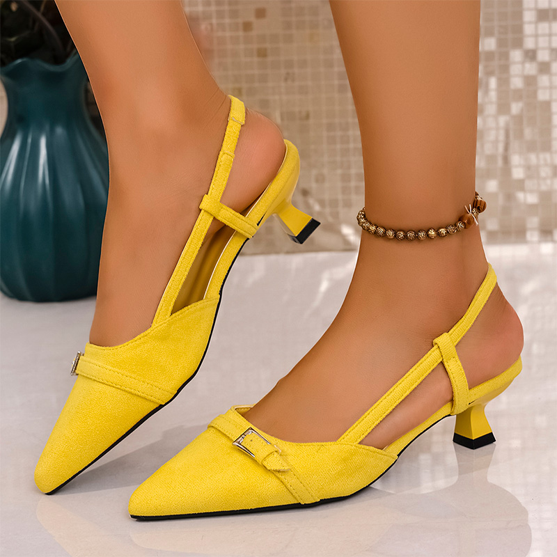 Fashion Yellow High Heels Sand - Women'S Shoes Yellow 评论和价格