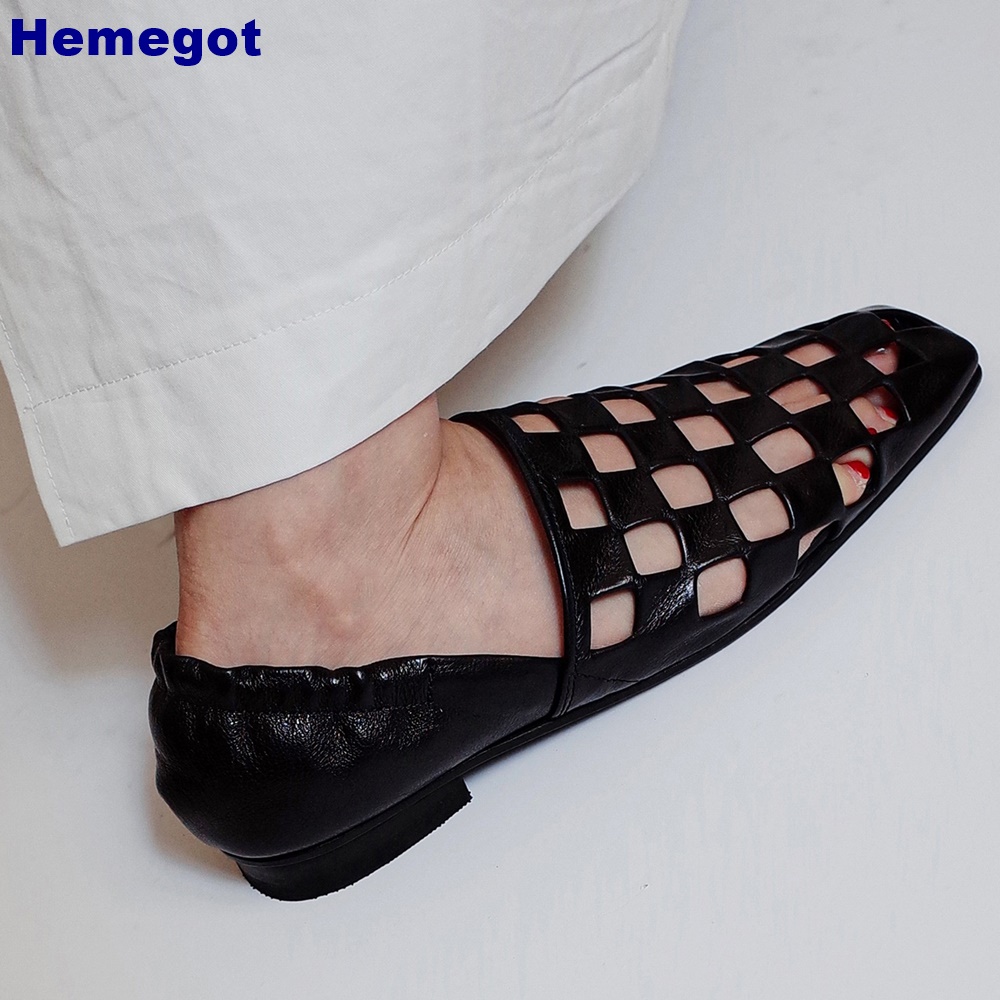 Women Black Caged Flat Sandals - Mule Slip On 评论和价格