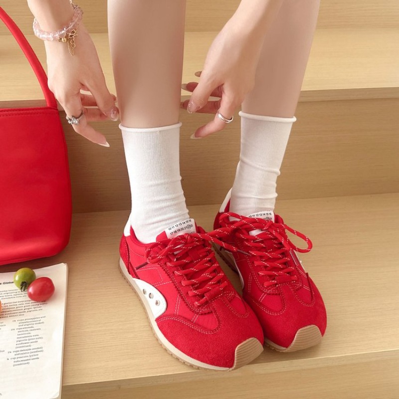 Retro Color Block Sneakers Wom - Women Shoes For Walking 评论和价格