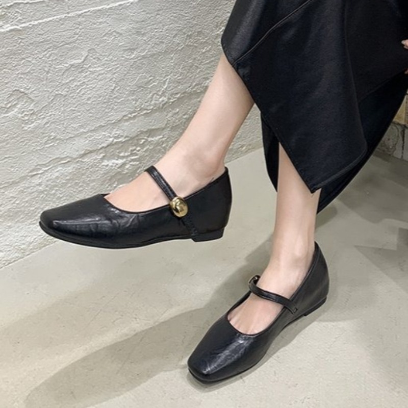 Ultra-Soft Leather Black Flats - Women Shoes Black 评论和价格