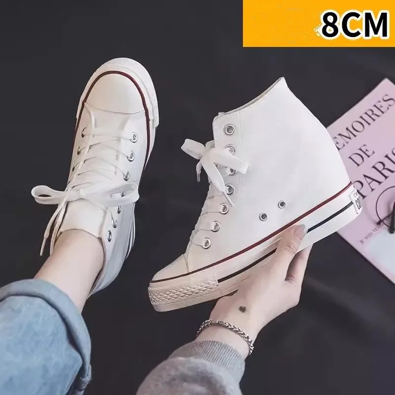 High 8cm Platform Canvas Shoes - Women Shoes Size Chart 评论和价格