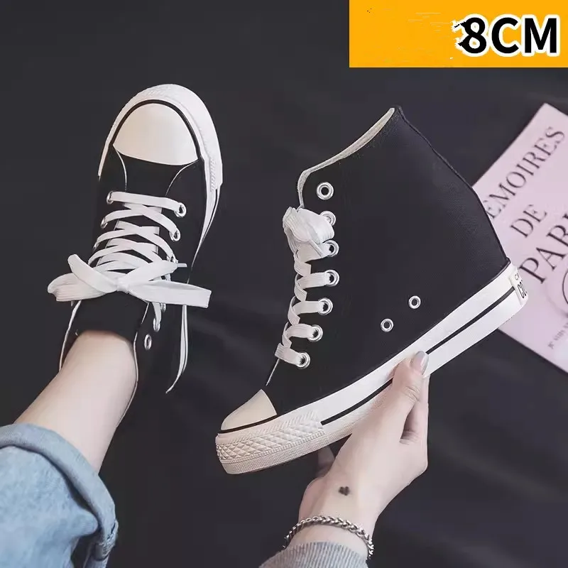 High 8cm Platform Canvas Shoes - Women Shoes Size Chart 评论和价格
