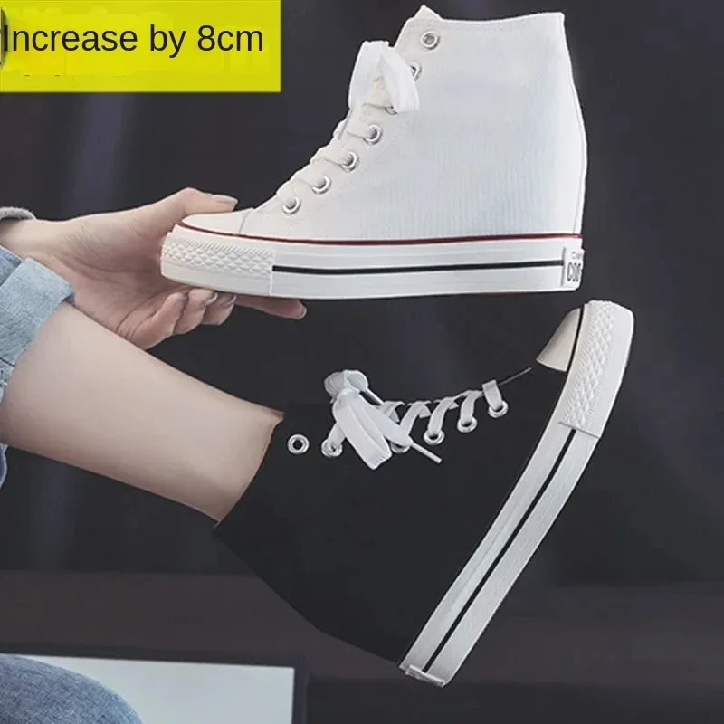 High 8cm Platform Canvas Shoes - Women Shoes Size Chart 评论和价格