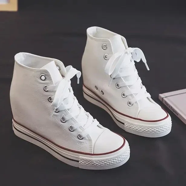 High 8cm Platform Canvas Shoes - Women Shoes Size Chart 评论和价格