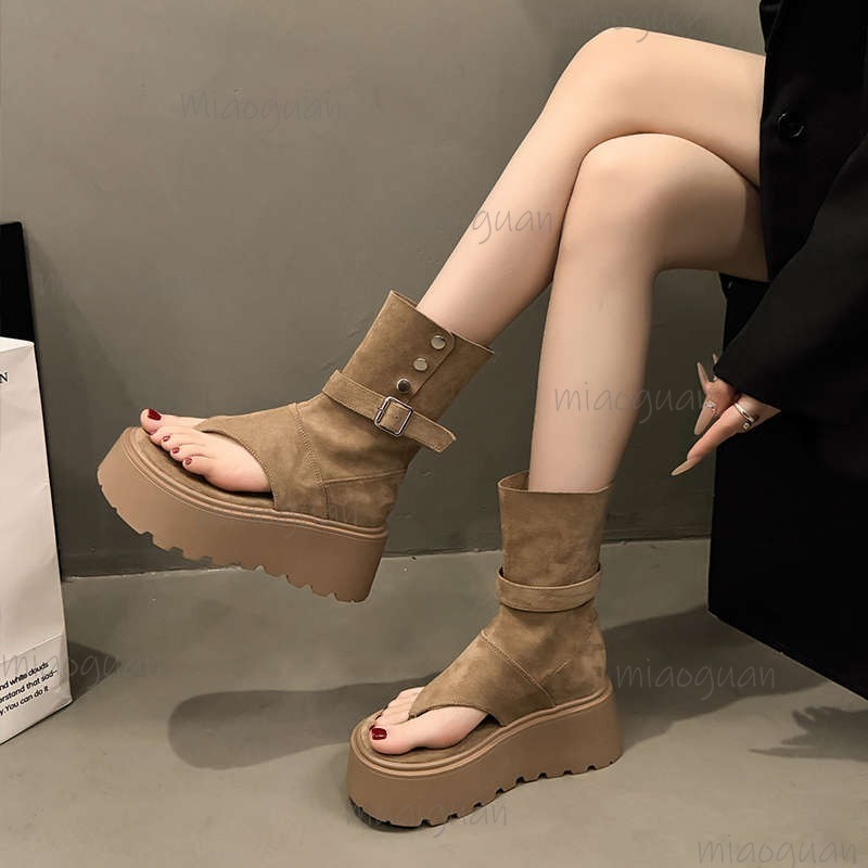 Khaki/Black Fashion Platform B - Women Shoes Size Chart 评论和价格