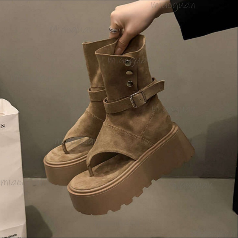Khaki/Black Fashion Platform B - Women Shoes Size Chart 评论和价格