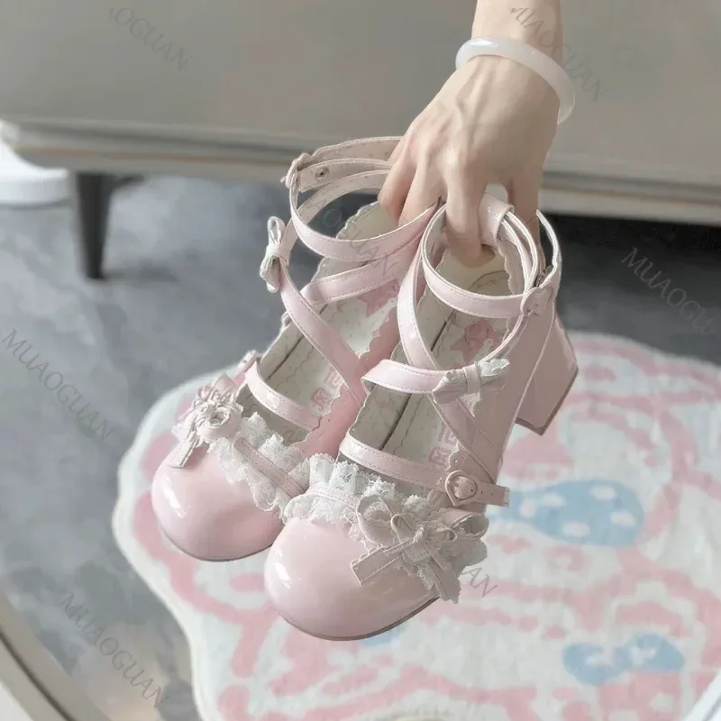 Lolita Red High Heels Cute pum - Patent Leather Pump 评论和价格