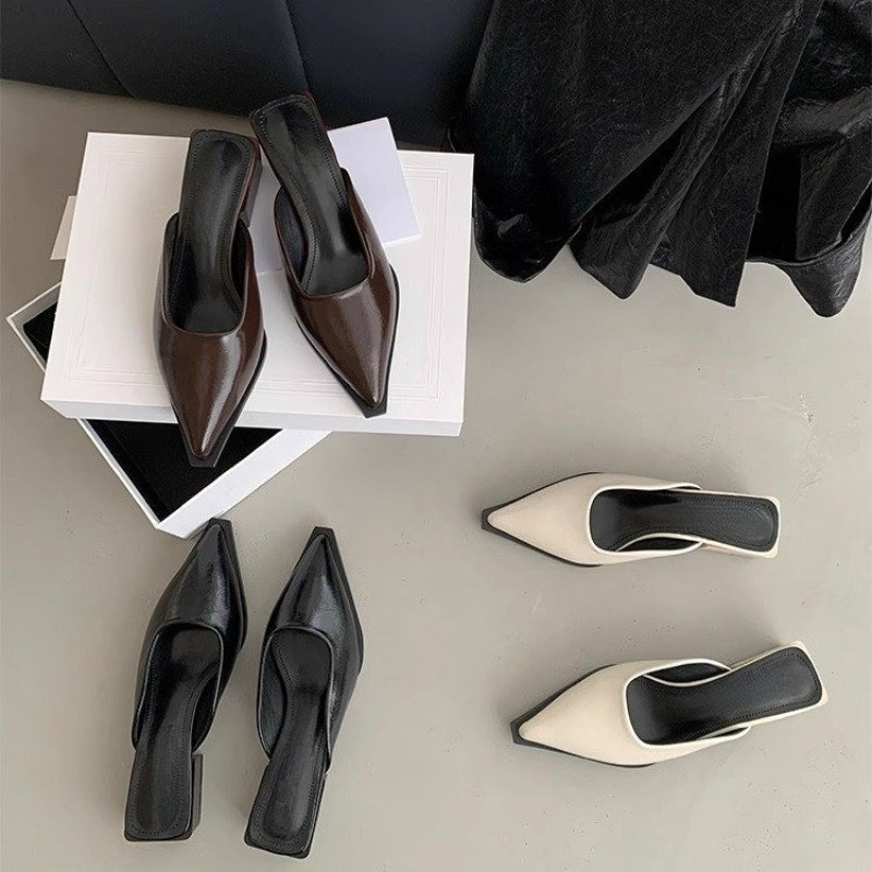 New Mid Heel Slippers Close To - Mule Slip On 评论和价格
