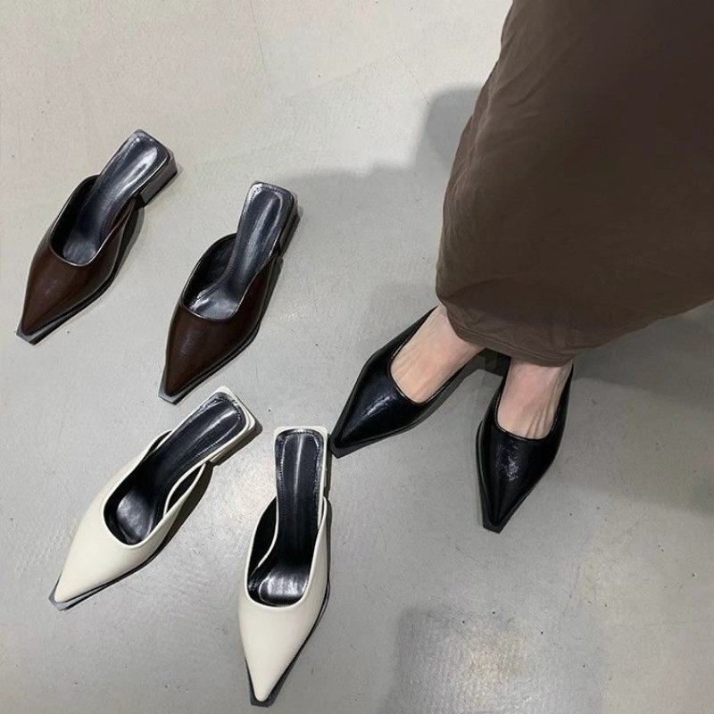 New Mid Heel Slippers Close To - Mule Slip On 评论和价格