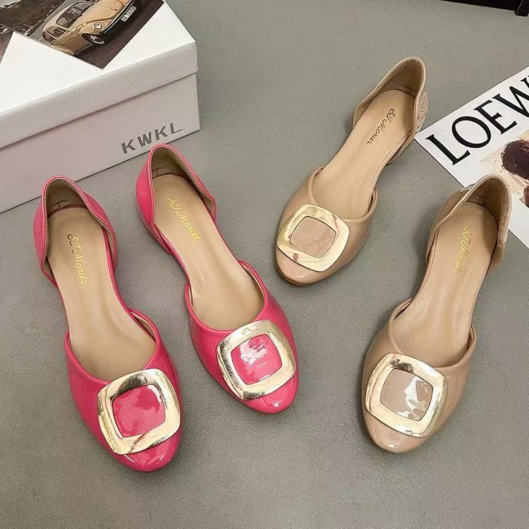 Fashion Square Buckle Hollow F - Women Shoes Sandals 评论和价格