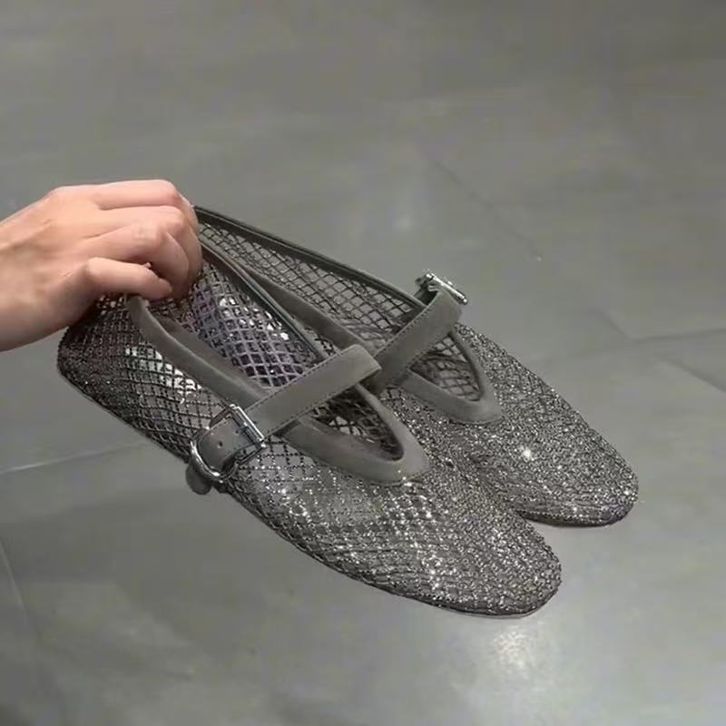 Hollow Rhinestone Baotou Sanda - Mule Slip On 评论和价格