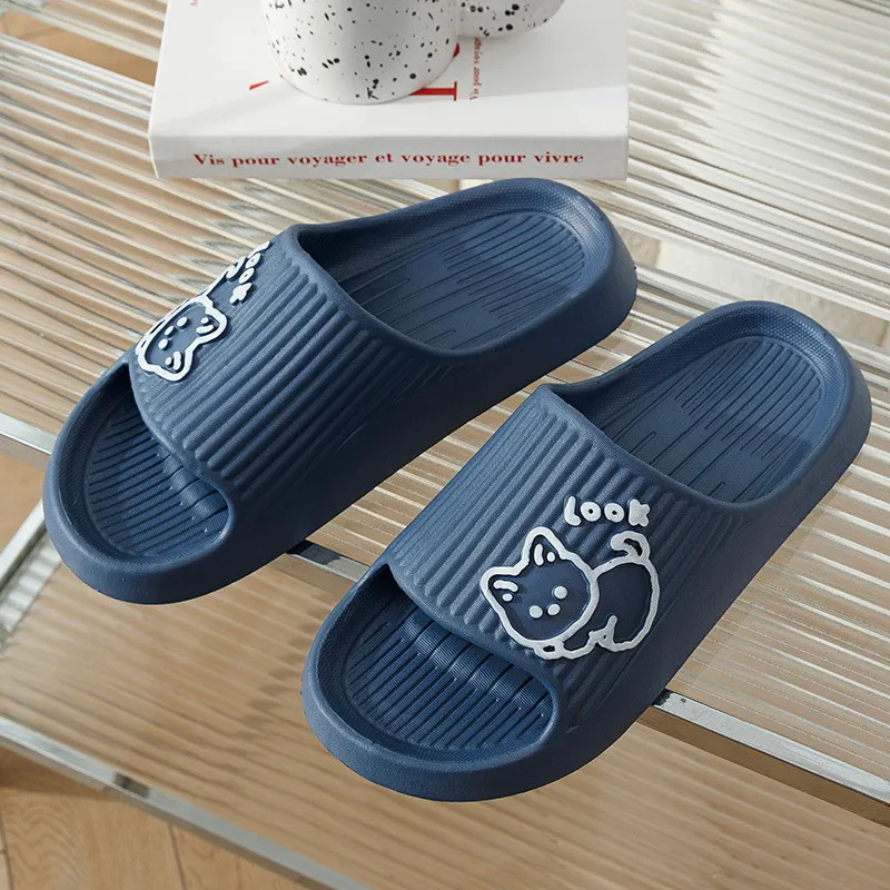 Summer Kawaii Cats Slippers Wo - Women Shoes Black 评论和价格