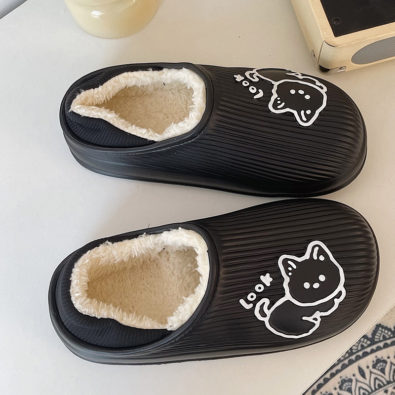 Summer Kawaii Cats Slippers Wo - Women Shoes Black 评论和价格