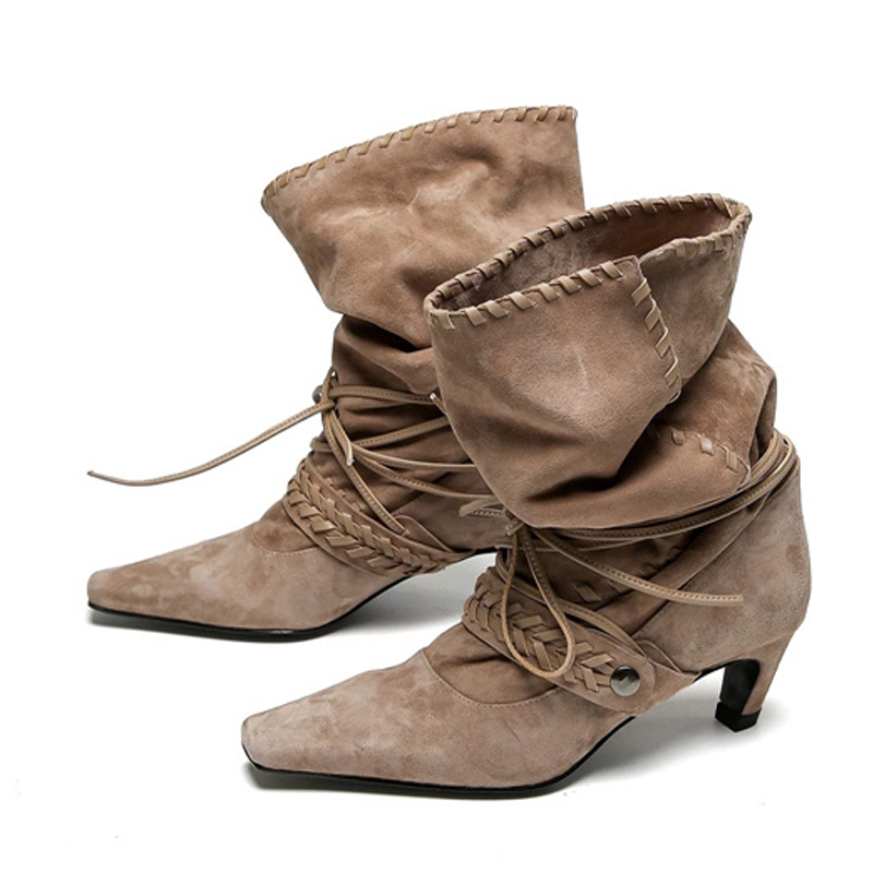 Liyke Autumn Winter Brown Sued - Women'S Shoes Chelsea 评论和价格