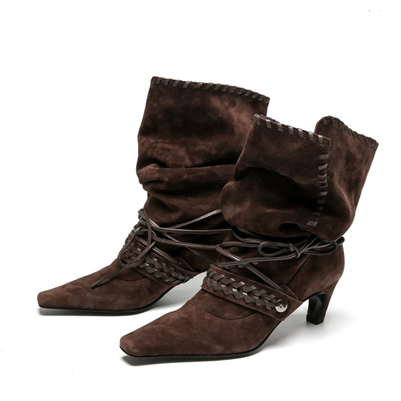 Liyke Autumn Winter Brown Sued - Women'S Shoes Chelsea 评论和价格