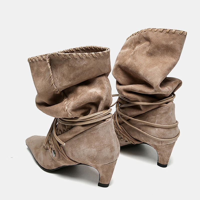 Liyke Autumn Winter Brown Sued - Women'S Shoes Chelsea 评论和价格